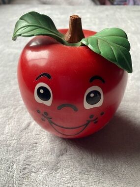 Apple Red Happy Apple Toy with Green Leaves
